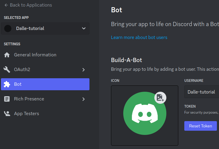 Discord Bot Key Generation