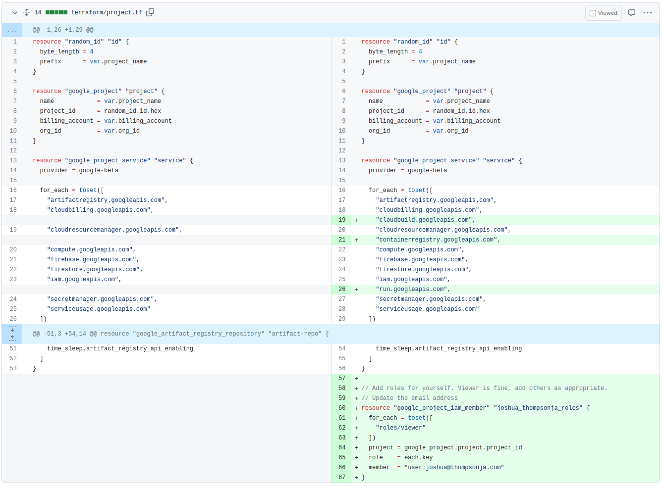 Terraform Change